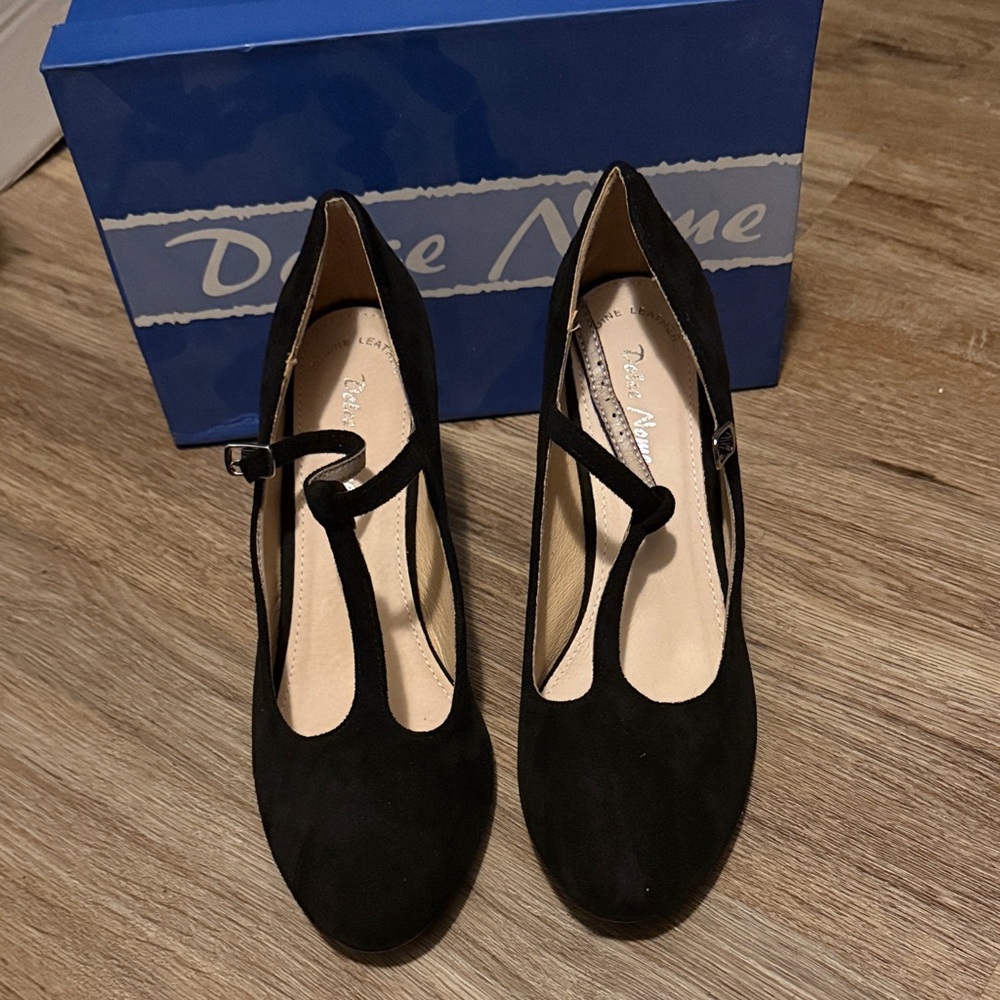 Chic Black T-Strap Heels by Pierre Dumas